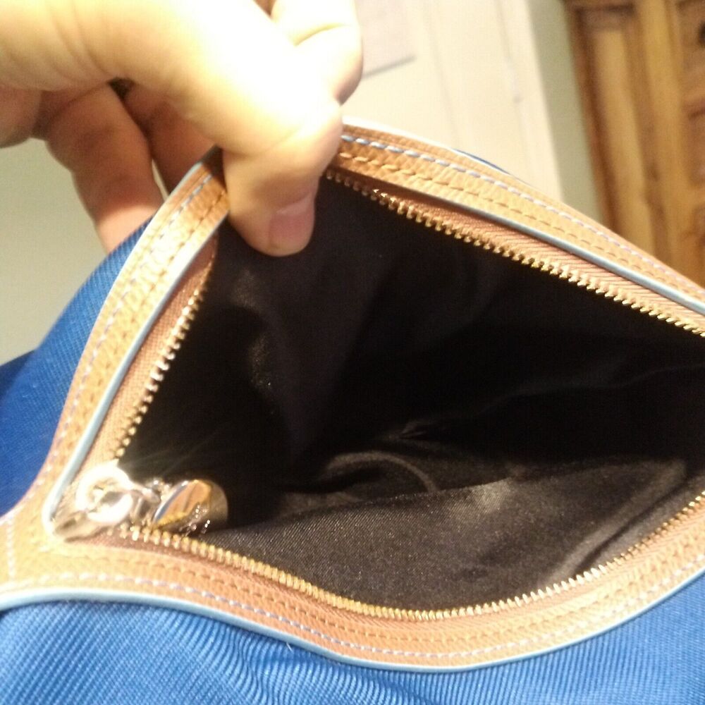 COACH Sawyer Rare Mineral Blue Canvas Travel Large Tote Shoulder Bag $495 - Picture 10 of 13
